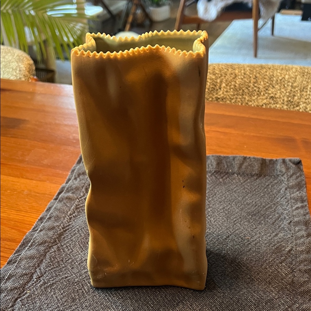 Tapio Wirkkala Large Paper Bag Vase by Rosenthal  Vintage 22 cm